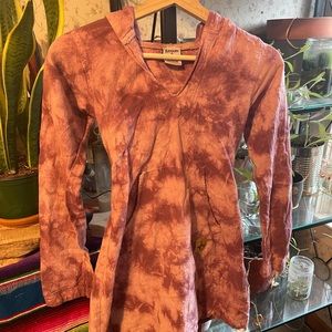 %100 cotton pink tie dye hoodie skirt